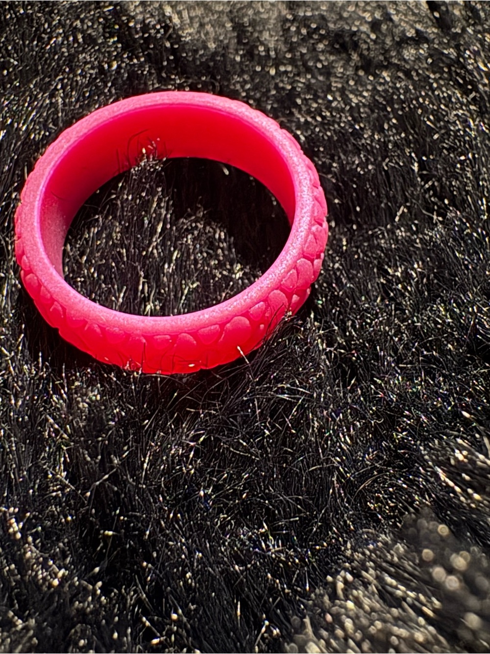 Pink Silicone Textured Ring - Women Accessories